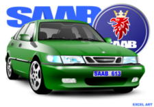 Car illustration Saab